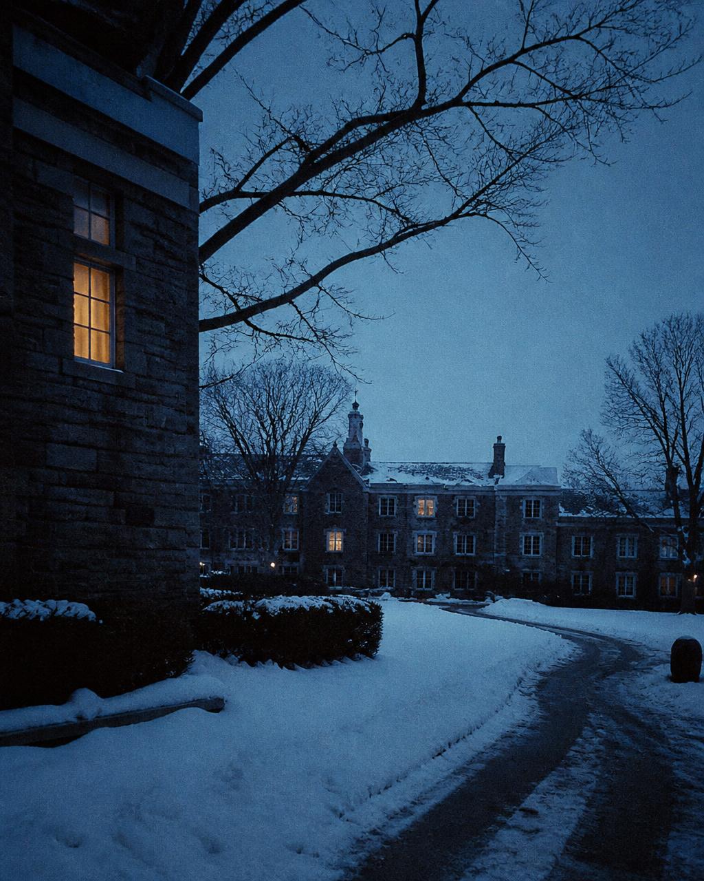 Snowy cinematic scene